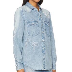 MOTHER All My Exes Shirt in Barking Up The Wrong Palm Tree Size XS